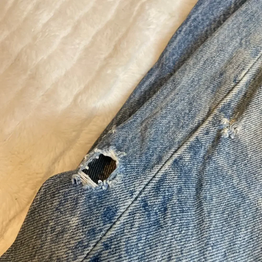 Vintage Levis 501XX 38x28 Distressed Button Fly Straight Leg Jeans Blue USA 1995